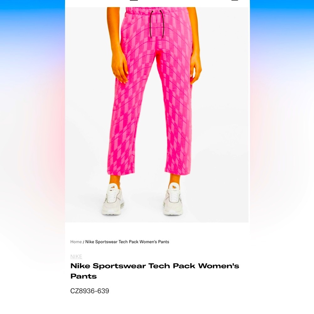 COPYWomen's Hot Pink Nike Sweatpants Joggers Cotton Polyester Blend Large NWOT